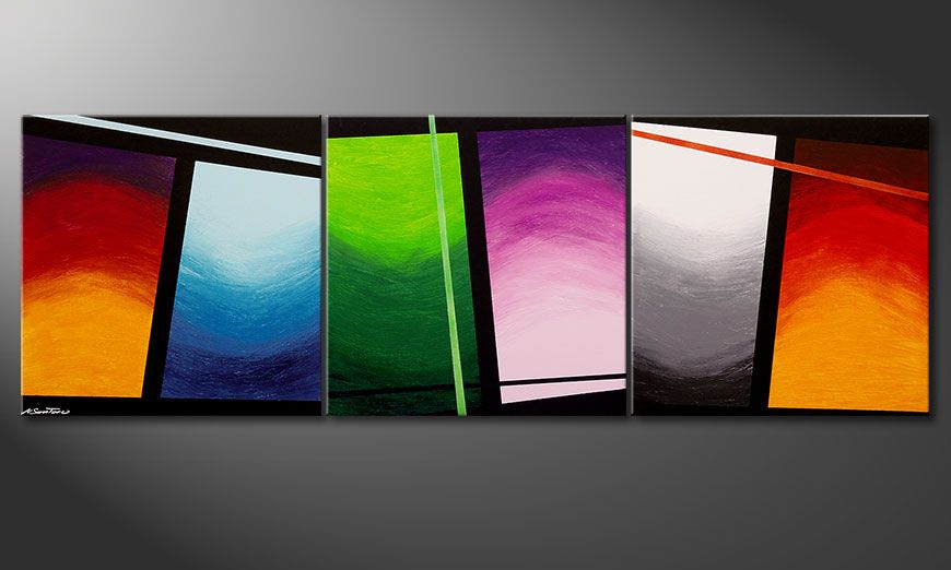 Large scale painting Wave of Colors 240x80x2cm