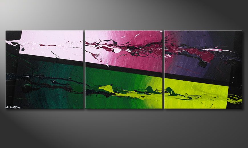 Modern Acrylic painting Tropic Splash 150x50x2cm