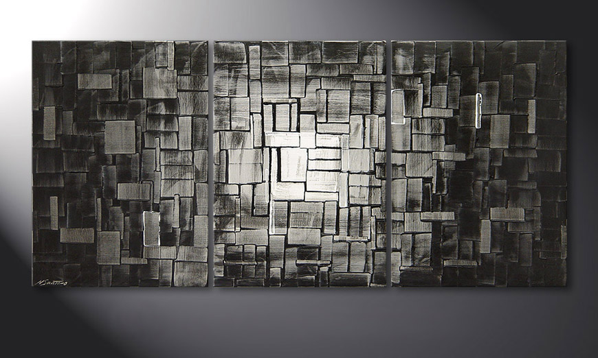 Modern Painting Moon Cubes 150x70x2cm
