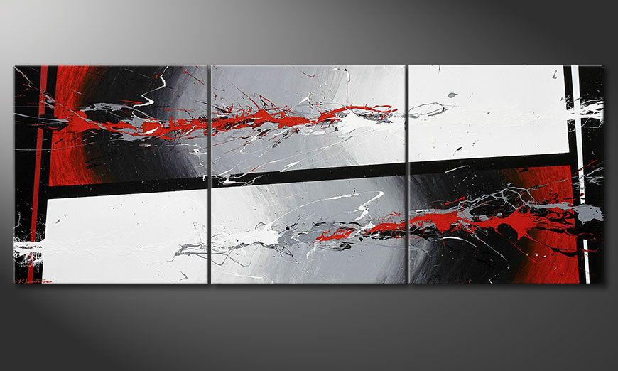 Multiframed painting Powerful Contrast 240x90x2cm