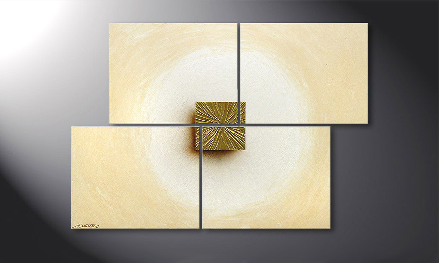 Painting Golden Cube 115x80x2cm