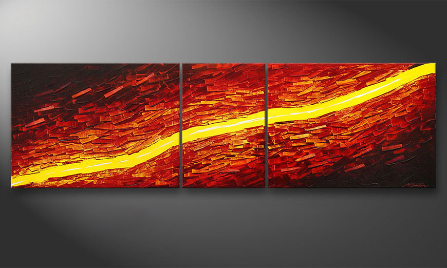 Painting Lava Stream in 200x60x2cm