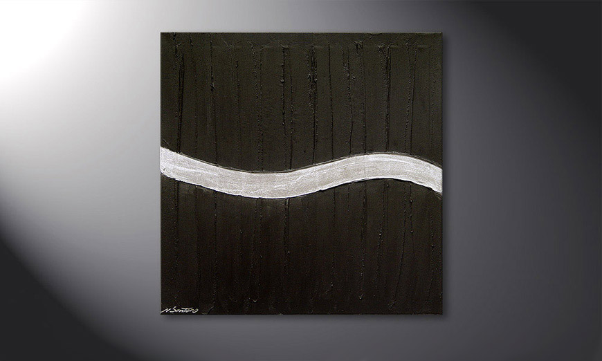 Painting Silver Wave in 80x80x2cm