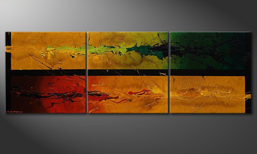 Textured painting Blowing Elements 150x50x2cm