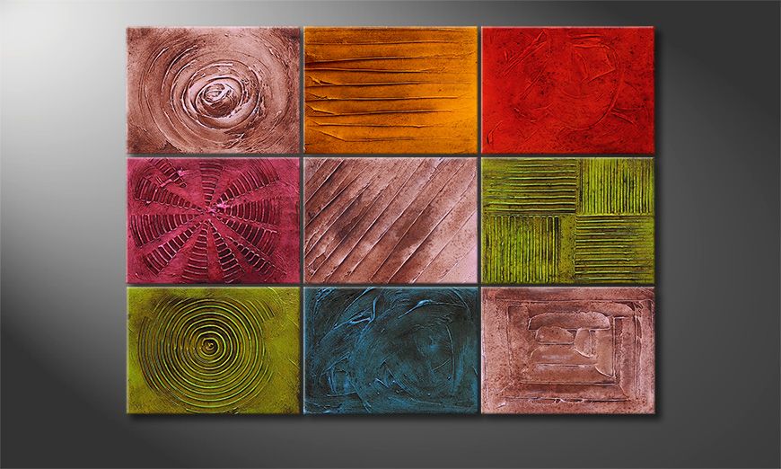 Textured painting Playful Moments 120x90x2cm