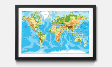 Our World prints framed maps -