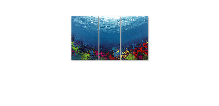 Hand painted painting Coral Garden 140x80cm