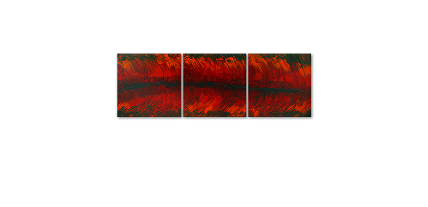 Hand painted painting Riven Red 180x60cm