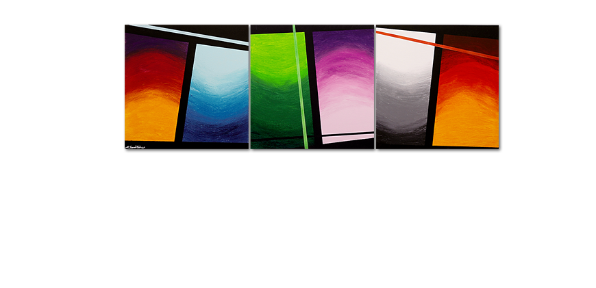 Large scale painting Wave of Colors 240x80cm