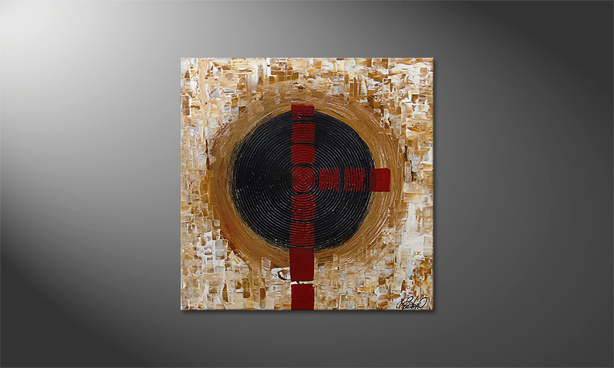 Hand-painted painting Squaring the Circle 80x80x2cm