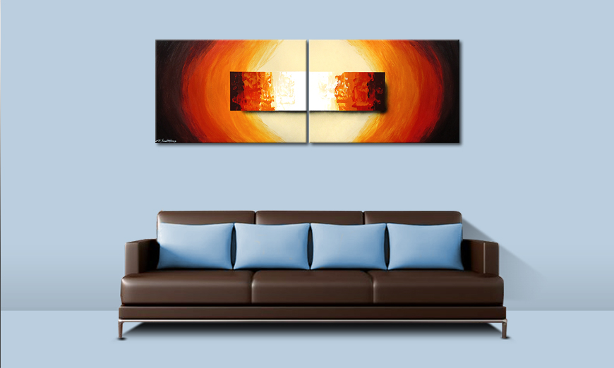 Living room art Aboil Fire 210x70cm