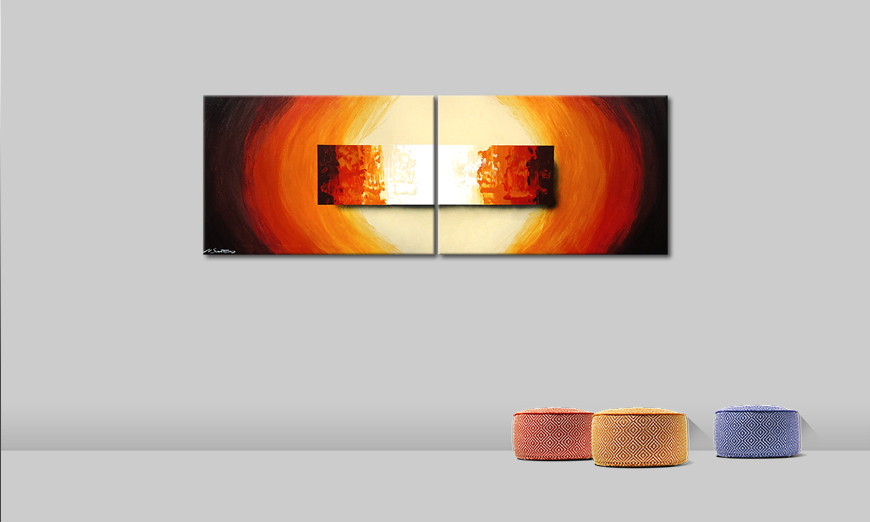 Living room art Aboil Fire 210x70cm