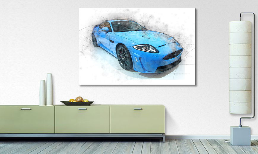 Modern Canvas print Blue Jag
