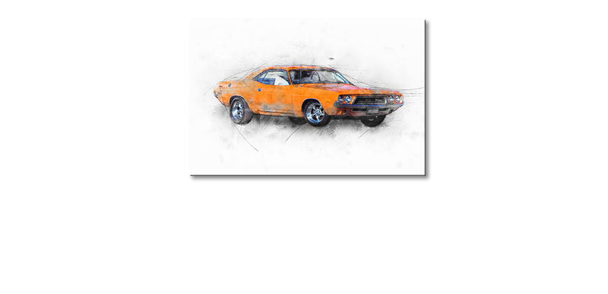 Modern-Canvas-print-Orange-Muscle-Car