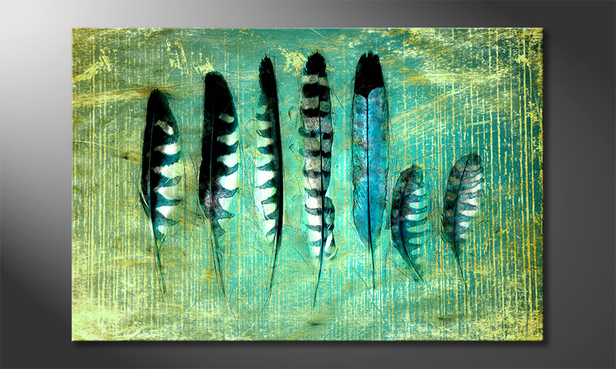 Modern-art-print-Blue-Feathers