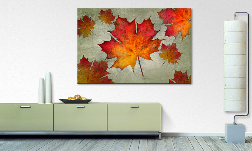 Modern canvas print Falling Leaves