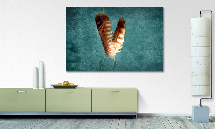 Modern canvas print Two Feathers