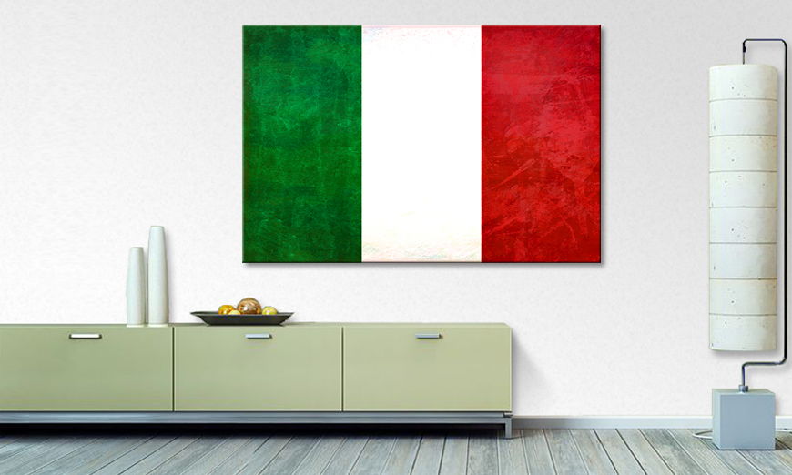 Modern flag on canvas Italy