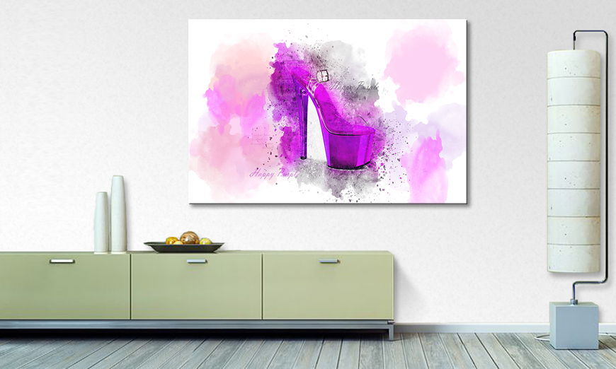 Modern wall decor Happy Purple