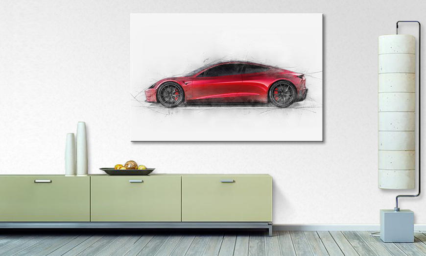 Modern wall decor Red Roadstar