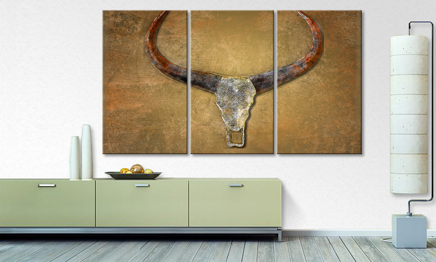 The exclusive art print Bull Skull 180x100 cm