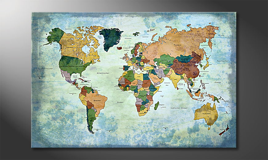 The modern art print Oldworldmap one
