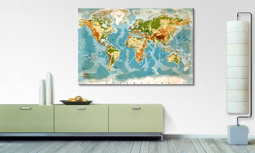The modern art print Used Worldmap