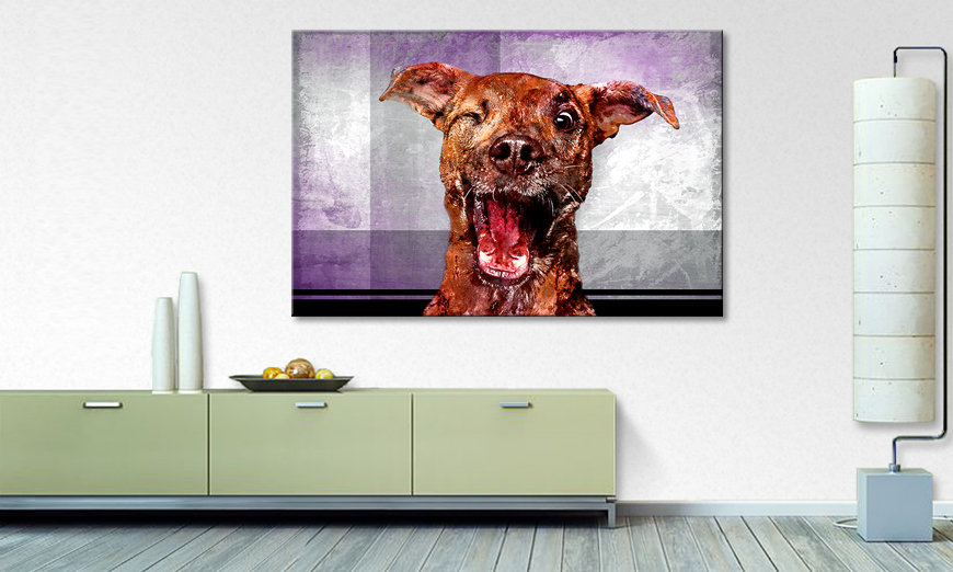 The nice painting Happy Dog