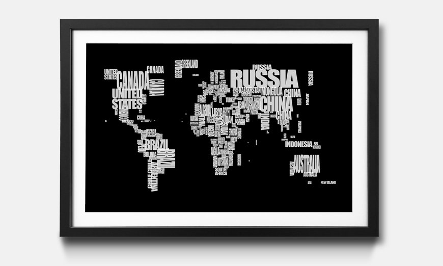 Framed art print Worldmap No 14