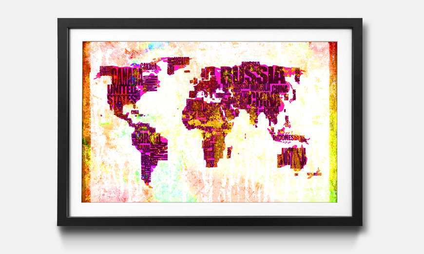 Framed art print Worldmap No 3
