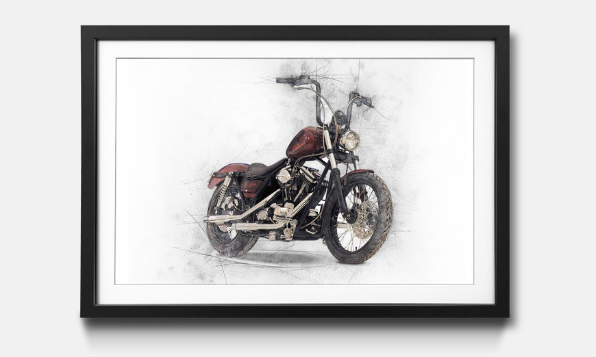 Framed picture Motorbike
