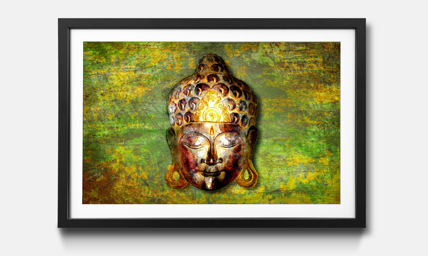 The framed art print Buddah Head