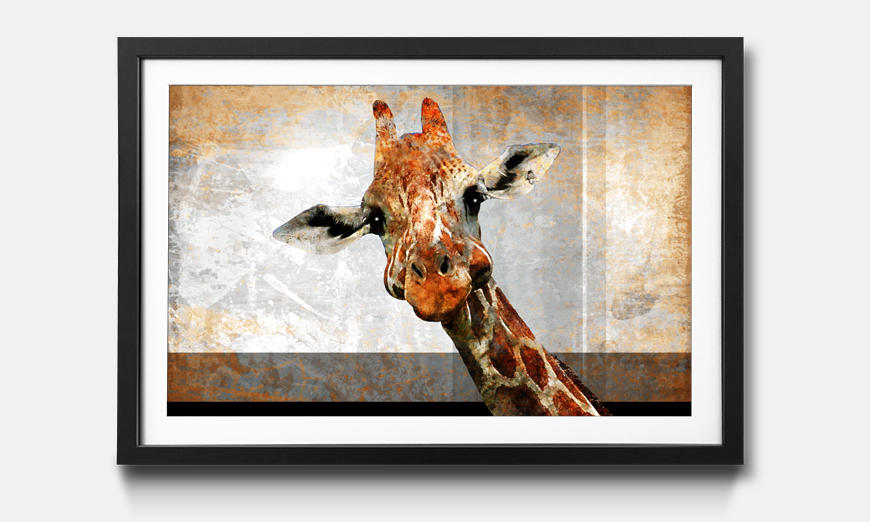 The framed art print Mr Giraffe