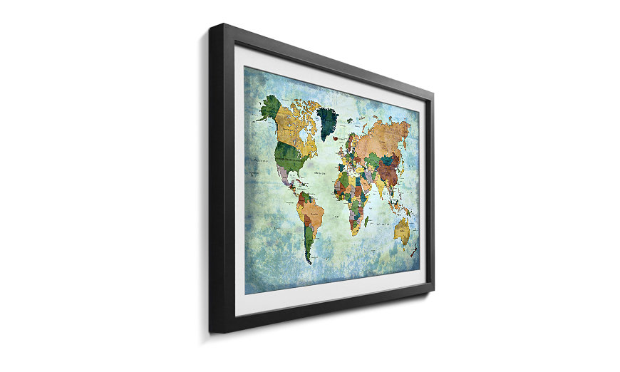 The Framed Art Print Old Worldmap 1