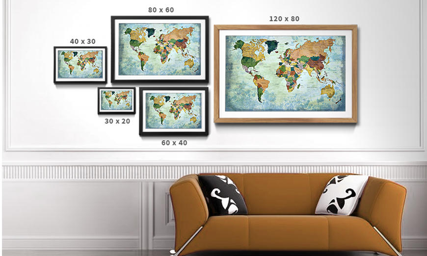 The Framed Art Print Old Worldmap 1