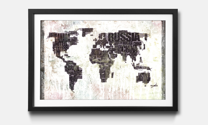 The framed art print Worldmap No 17