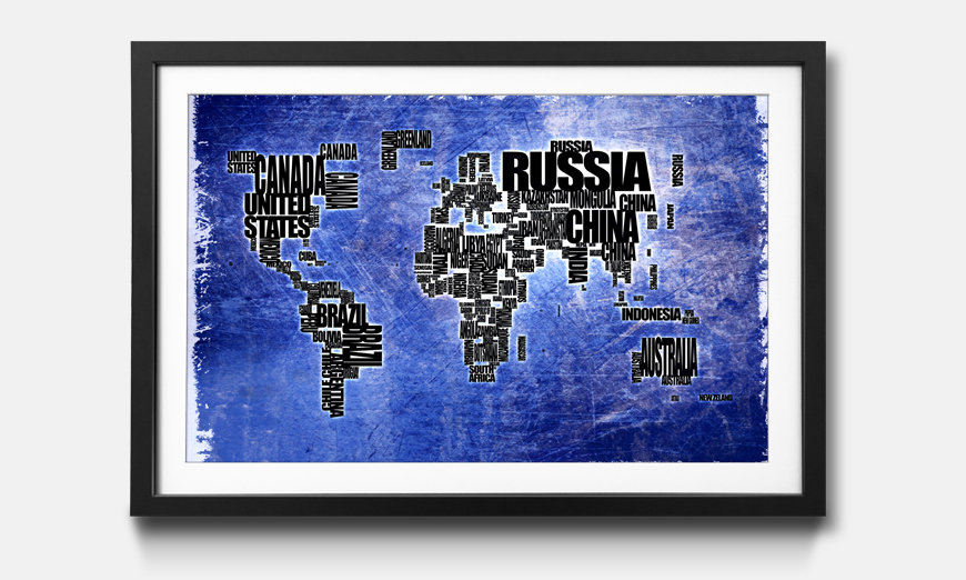 The framed art print Worldmap No 2