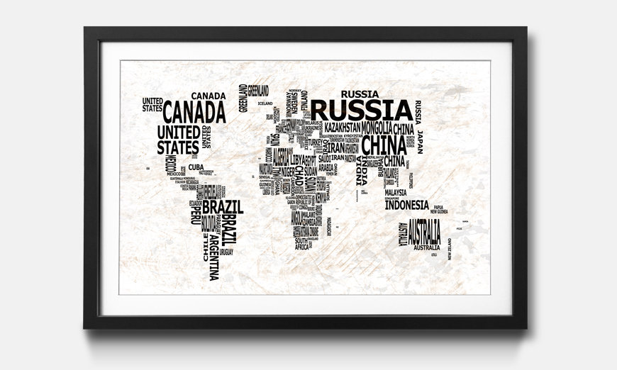 The framed art print Worldmap No 21