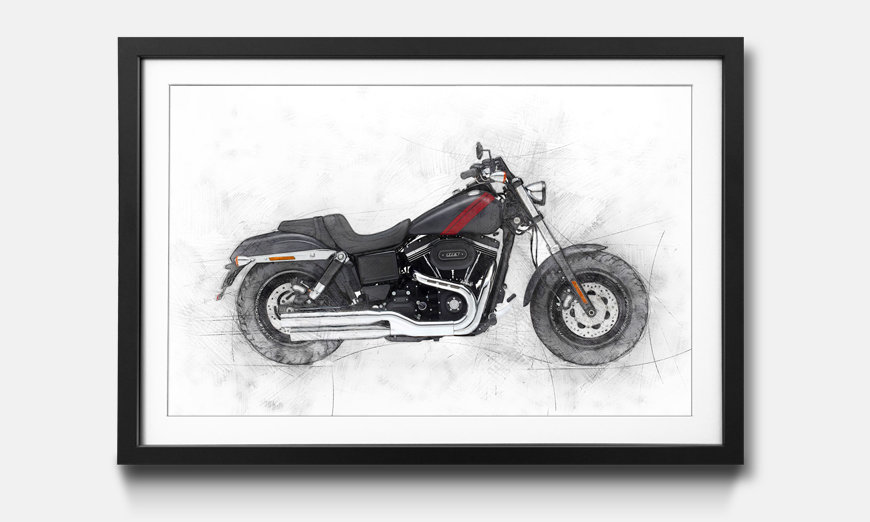 The framed picture Motorbike uno