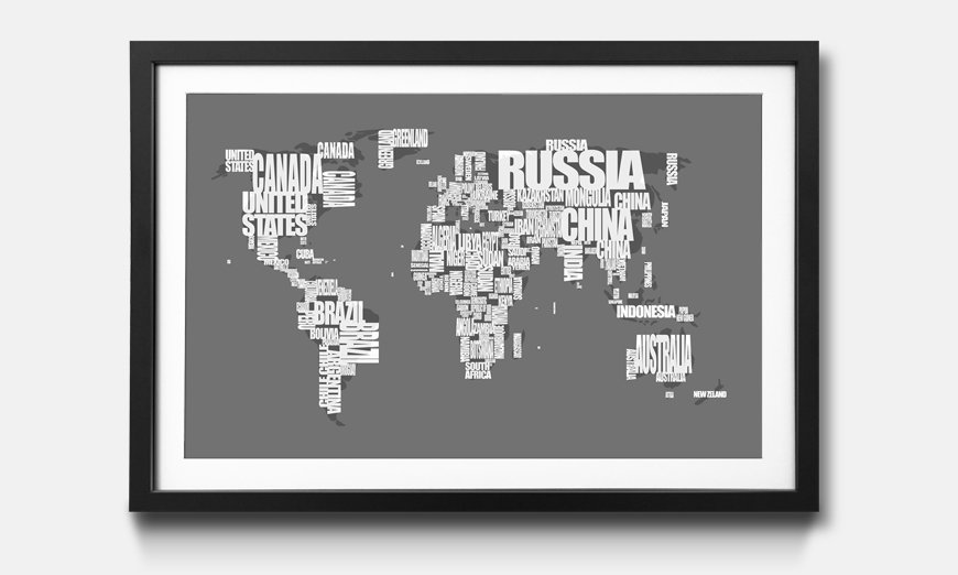The framed picture Worldmap No 11