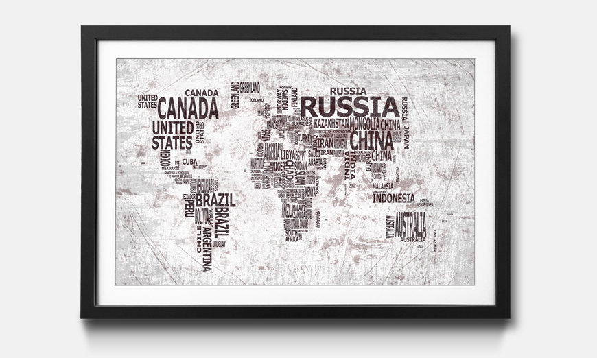 The framed print Worldmap No 22