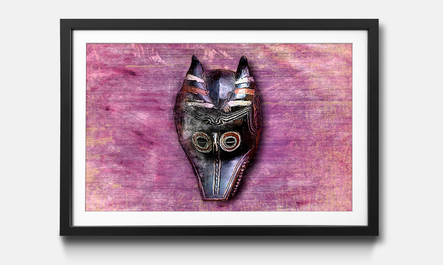 The framed wall art Afro Mask