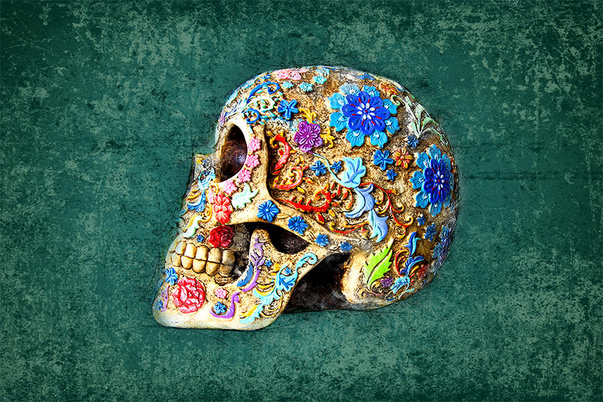 Wallpaper Colorful Skull