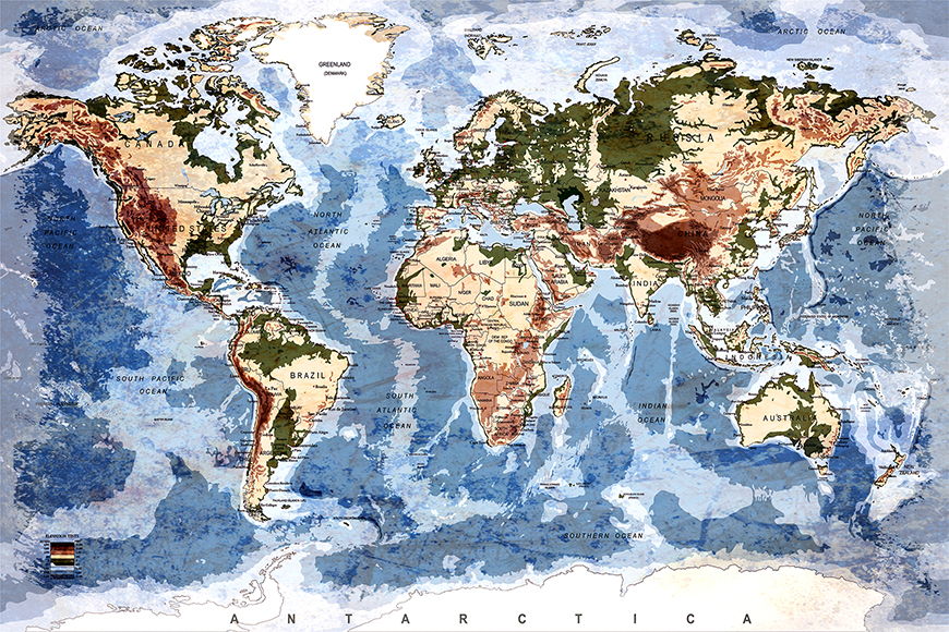 Wallpaper Old Worldmap 5 from 120x80cm