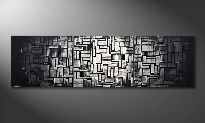 Canvas painting Abstract Moon 240x70cm