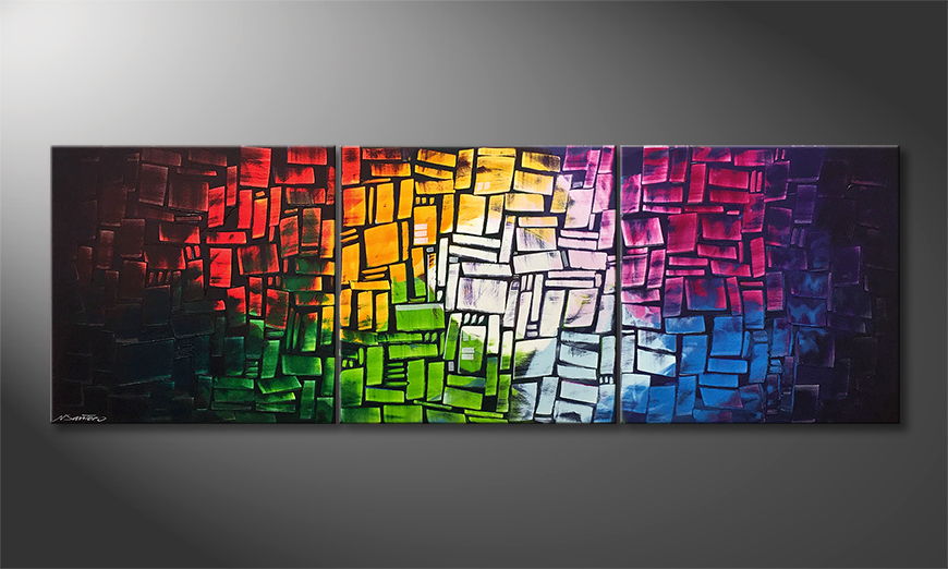 Canvas painting Colors Of Light 210x70cm