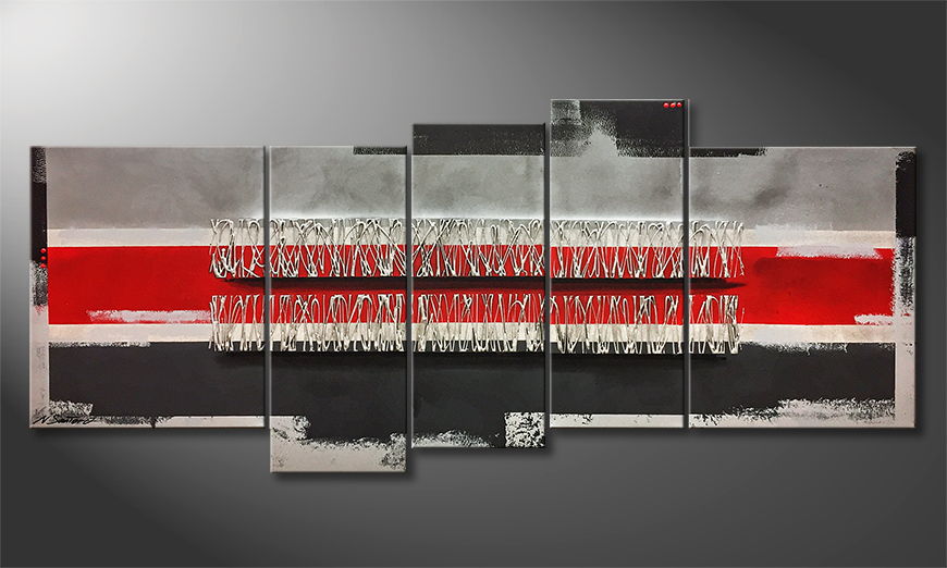 Canvas painting Crossing Red Line 190x80cm