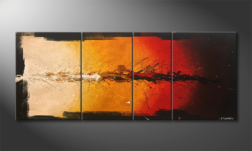 Canvas painting Fiery Moment 170x70cm