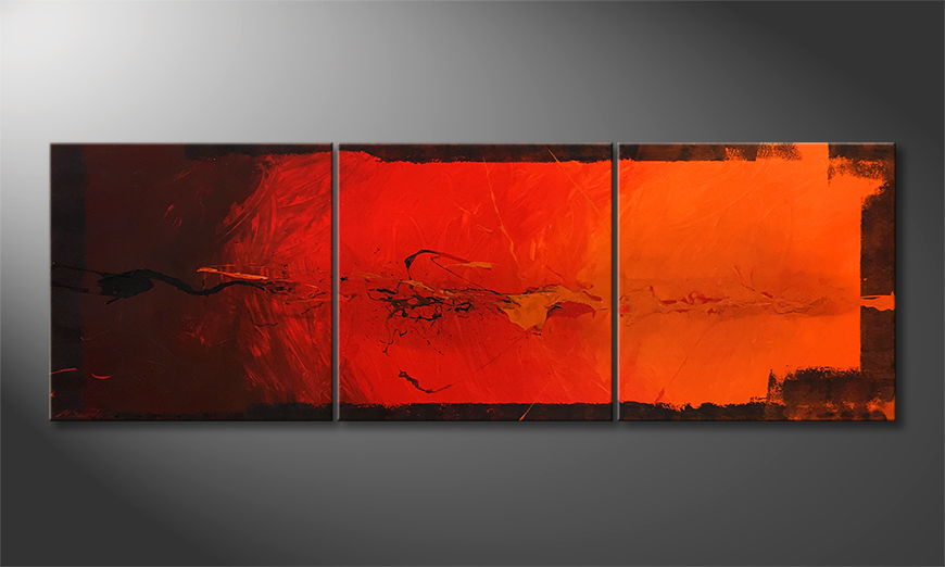 Canvas painting Fire Eruption 180x60cm