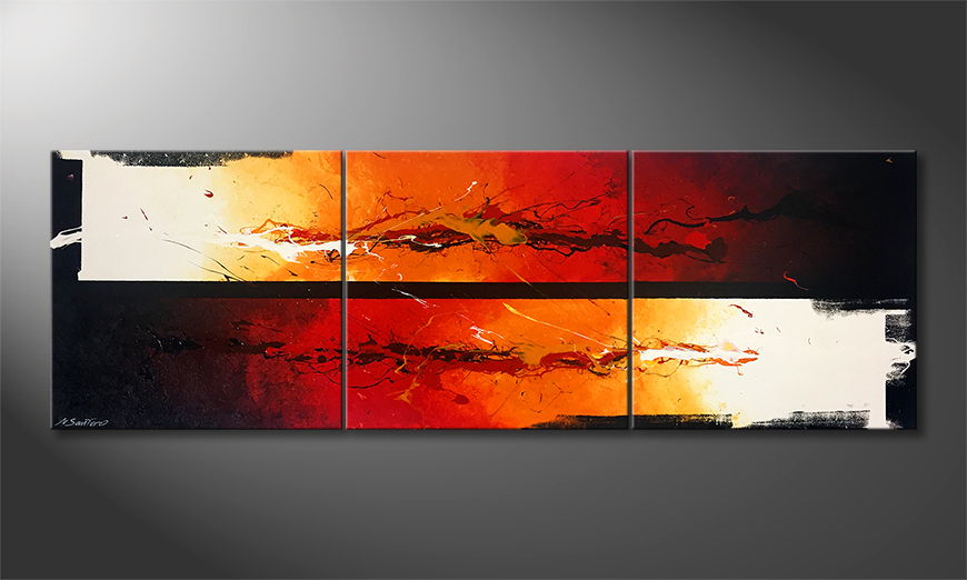 Canvas painting Fired 210x70cm